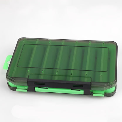 Double Sided Fishing Tackle Box with Transparent Lids and Locking Latches