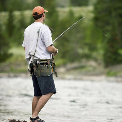 Fishing Tackle Bag with Adjustable Carry Straps and Side Tool Pockets