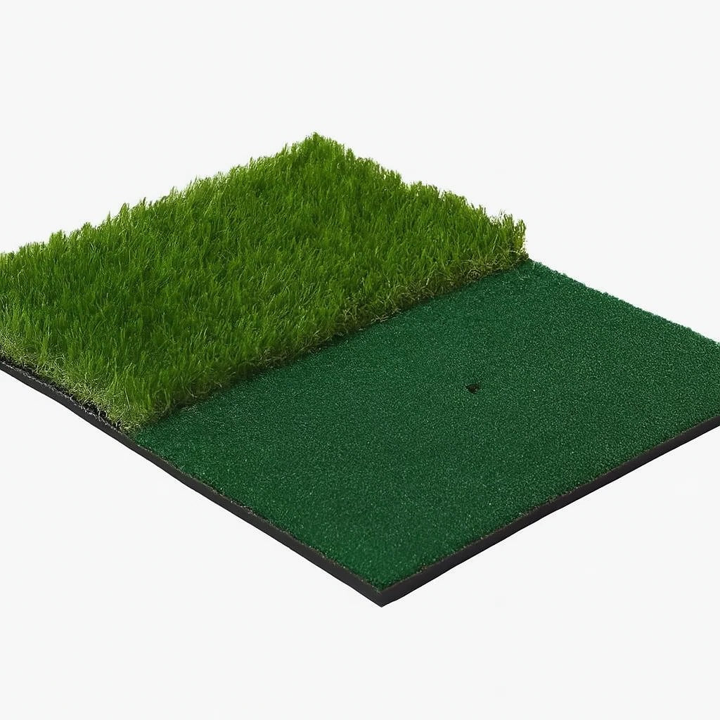 Golf Hitting Mat with Artificial Turf and Shock Absorbing Base, Integrated Tee Hole