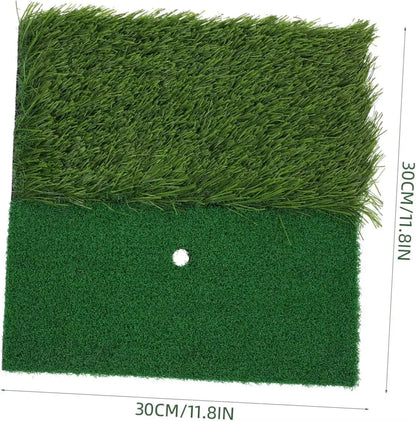 Golf Hitting Mat with Artificial Turf and Shock Absorbing Base, Integrated Tee Hole