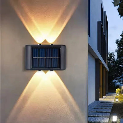 Solar Wall Light with Automatic Dusk to Dawn Sensor and Warm White LED