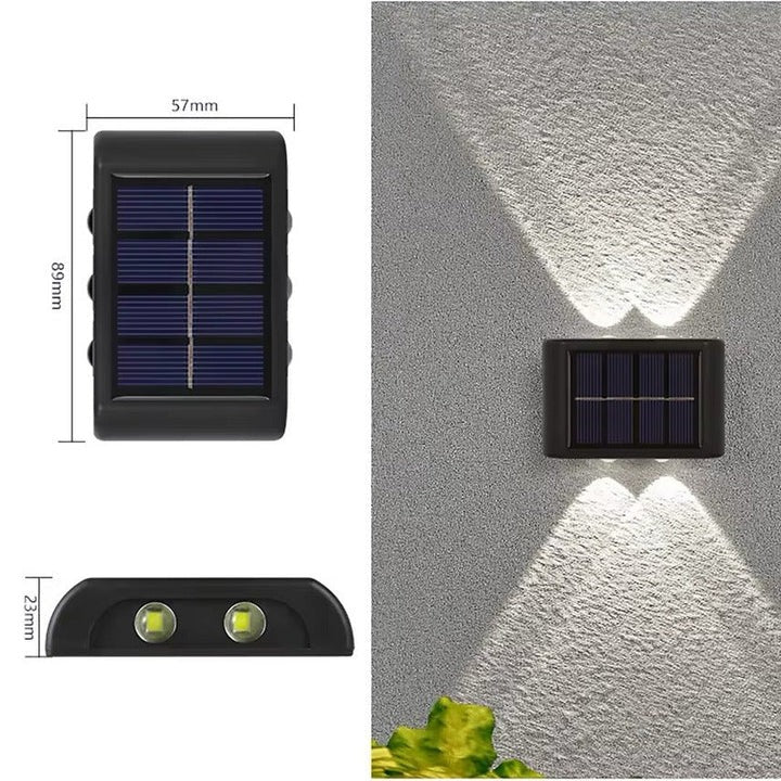Solar Wall Light with Automatic Dusk to Dawn Sensor and Warm White LED