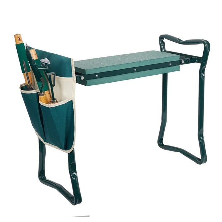 Convertible Garden Kneeler Stool with Side Handles and Tool Pouches