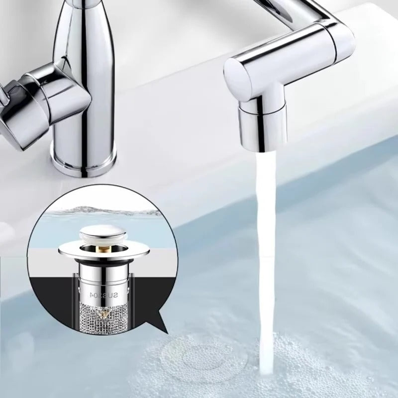 Sink Stopper with Removable Strainer Basket and Push Control for 1.3-1.5in Drains