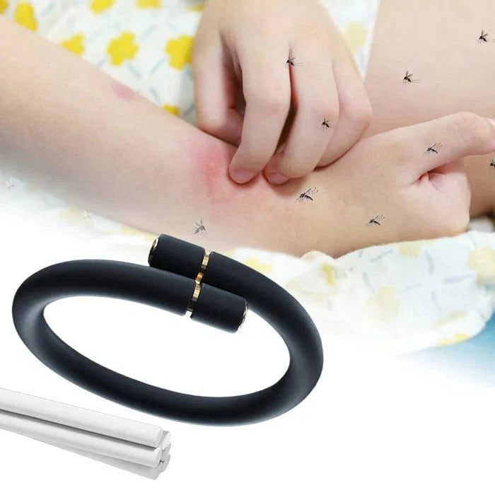 Wearable Mosquito Repellent Band with Essential Oil Sticks and Adjustable Strap