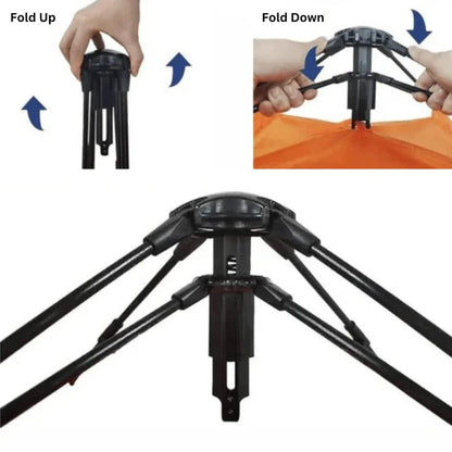 Auto Opening Camping Tent with Spring Loaded Frame and Ground Stakes