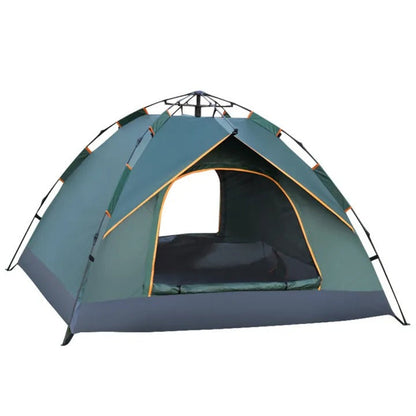 Auto Opening Camping Tent with Spring Loaded Frame and Ground Stakes