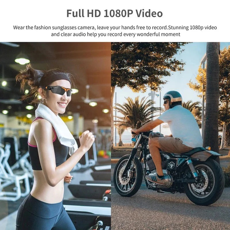 Wearable Camera Sunglasses with One Button Control and 5 Hour Battery