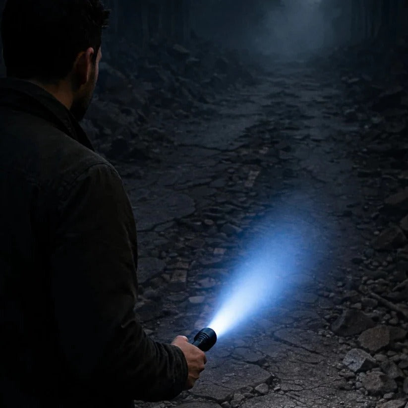 Blue Laser Torch with Rotatable Zoom Lens and Fire Starting Capability