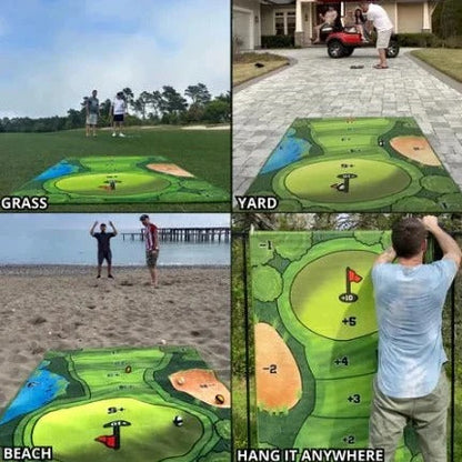 Sticky Ball Toss Game Mat with Printed Scoring Zones and Carry Bag