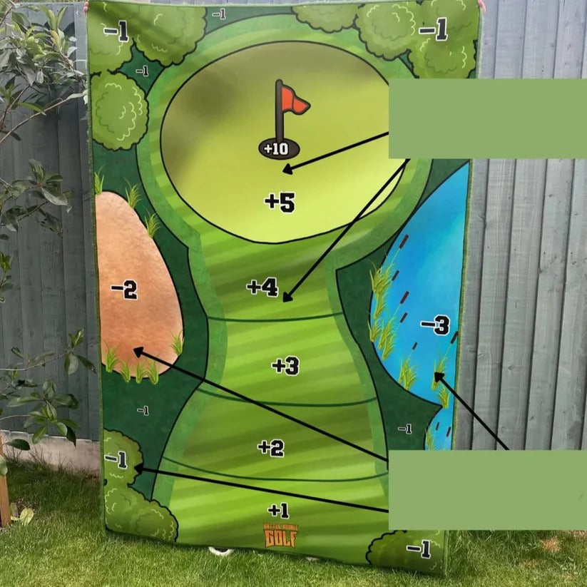 Sticky Ball Toss Game Mat with Printed Scoring Zones and Carry Bag