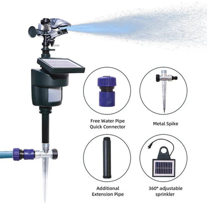 Motion Activated Garden Sprinkler with Solar Panel and 30ft Detection Range