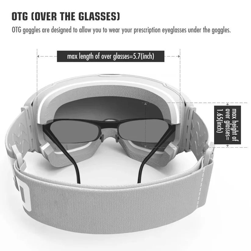 Magnetic Quick Swap Ski Goggles with Mirror Lens and Yellow Low Light Lens