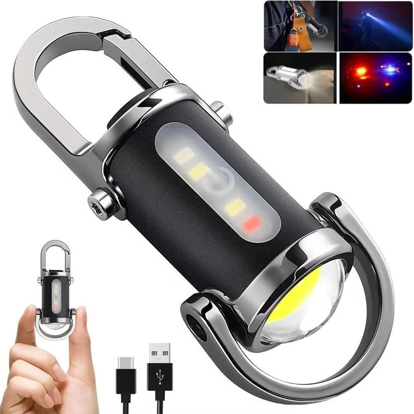 Keychain Flashlight with Six Light Modes and COB LED Bulbs