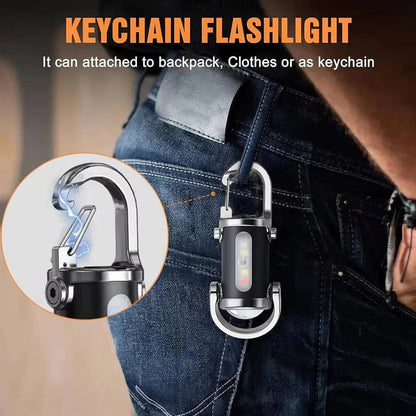 Keychain Flashlight with Six Light Modes and COB LED Bulbs