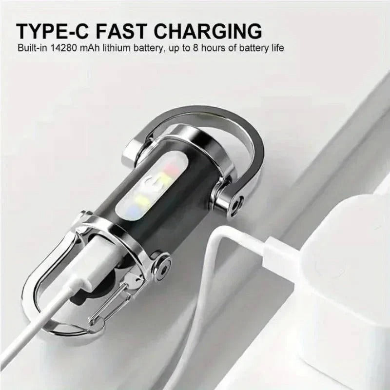 Keychain Flashlight with Six Light Modes and COB LED Bulbs