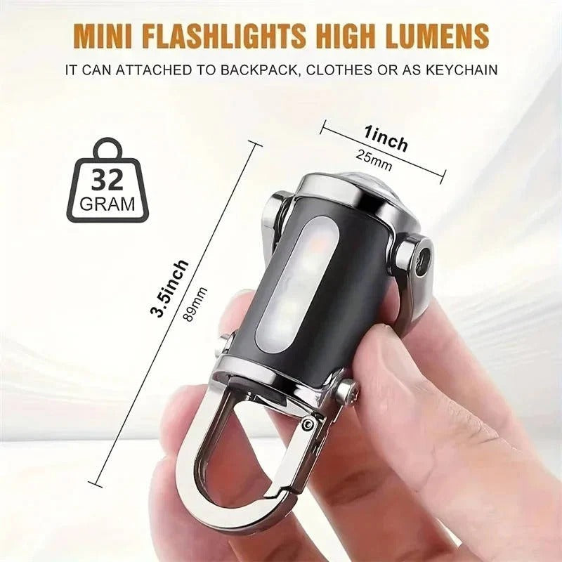 Keychain Flashlight with Six Light Modes and COB LED Bulbs
