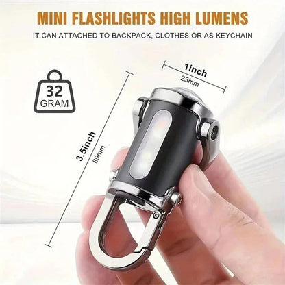 Keychain Flashlight with Six Light Modes and COB LED Bulbs