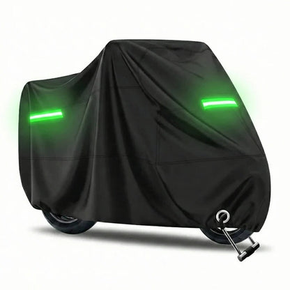 Motorcycle Cover with Reflective Coating and Elastic Edges, Wheel Clips