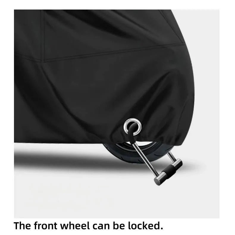 Motorcycle Cover with Reflective Coating and Elastic Edges, Wheel Clips