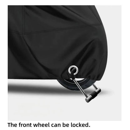 Motorcycle Cover with Reflective Coating and Elastic Edges, Wheel Clips