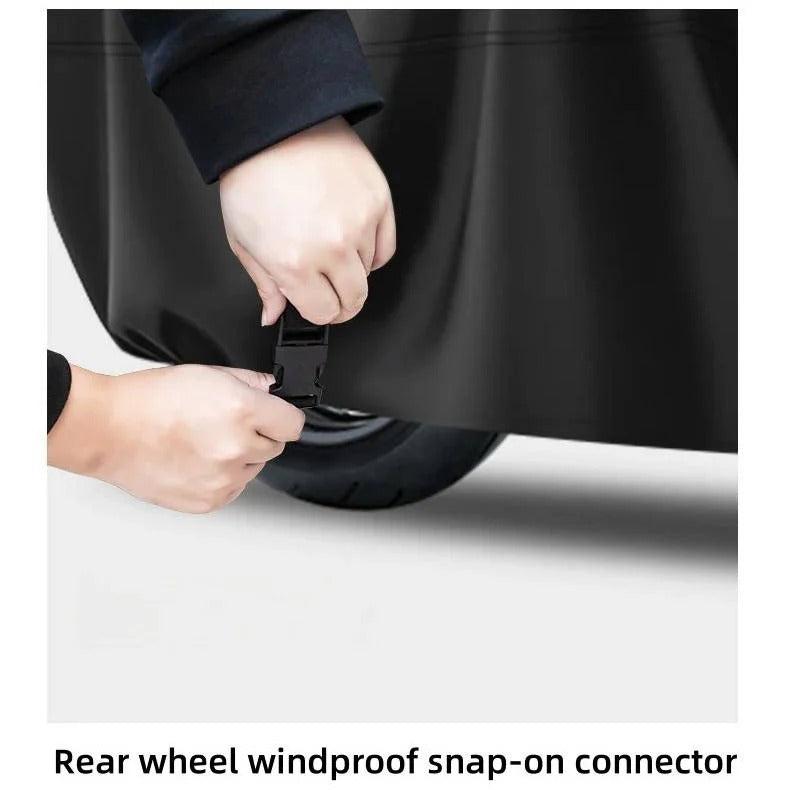 Motorcycle Cover with Reflective Coating and Elastic Edges, Wheel Clips