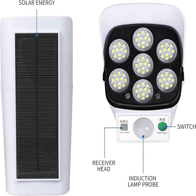 Motion Sensor Solar Floodlight with 360 Degree Rotation and Wireless Remote, 2000 Lumens