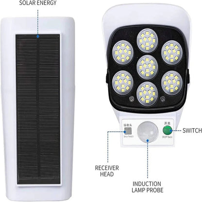 Motion Sensor Solar Floodlight with 360 Degree Rotation and Wireless Remote, 2000 Lumens