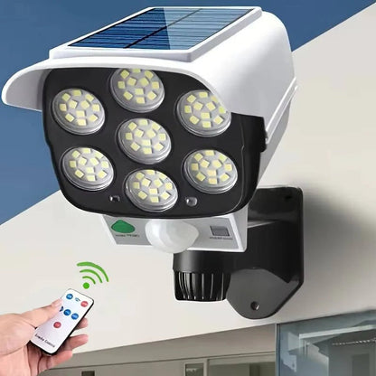 Motion Sensor Solar Floodlight with 360 Degree Rotation and Wireless Remote, 2000 Lumens