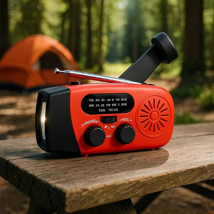 Emergency Radio with Hand Crank Power and LED Flashlight