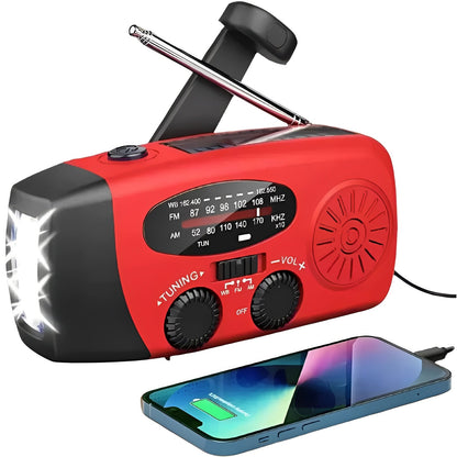 Emergency Radio with Hand Crank Power and LED Flashlight