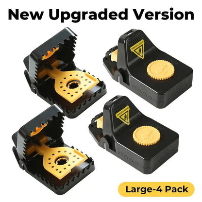 Mouse Trap Reusable 4 Pack with No Touch Release Button and Sensitive Trigger