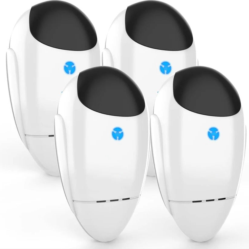 Ultrasonic Frequency Emitter with Dual Chip Technology and Blue Indicator Light, 4 Pack