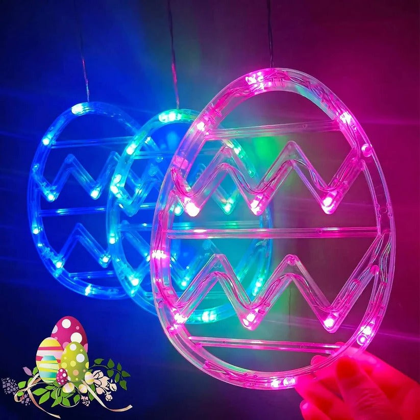 Easter Egg LED String Light with Suction Cup Mount for Windows and Doors
