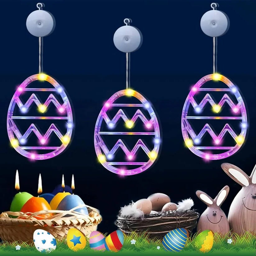 Easter Egg LED String Light with Suction Cup Mount for Windows and Doors