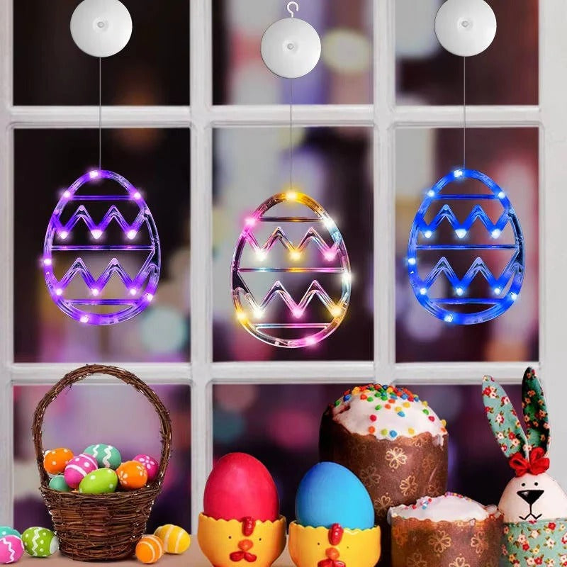 Easter Egg LED String Light with Suction Cup Mount for Windows and Doors