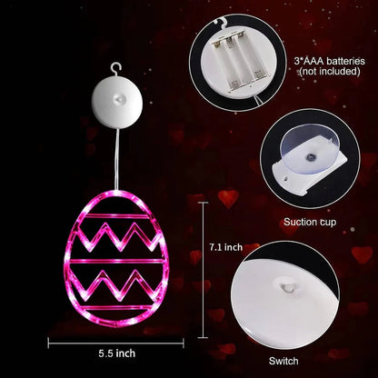 Easter Egg LED String Light with Suction Cup Mount for Windows and Doors