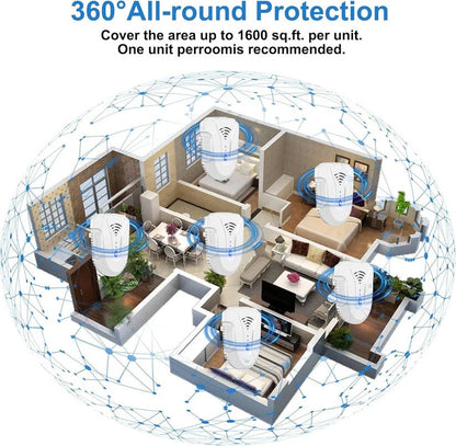 Ultrasonic Pest Repeller with 3 Frequency Modes and 360 Degree Coverage