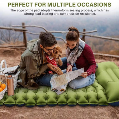 Self Inflating Camping Pad with Integrated Pillow and Wave Chamber Design, 1.5 Pounds
