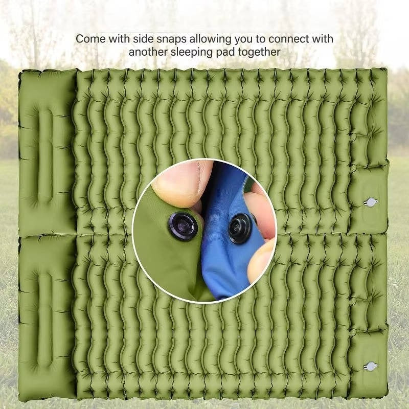 Self Inflating Camping Pad with Integrated Pillow and Wave Chamber Design, 1.5 Pounds