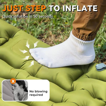 Self Inflating Camping Pad with Integrated Pillow and Wave Chamber Design, 1.5 Pounds