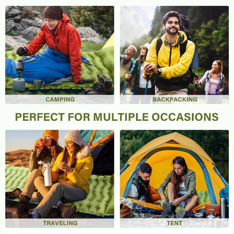 Self Inflating Camping Pad with Integrated Pillow and Wave Chamber Design, 1.5 Pounds