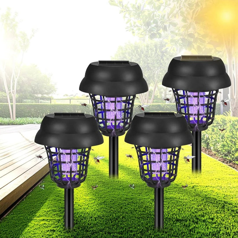 Solar Bug Zapper with UV Light and Automatic Dusk Sensor, 4 Pack for 6000 sq ft