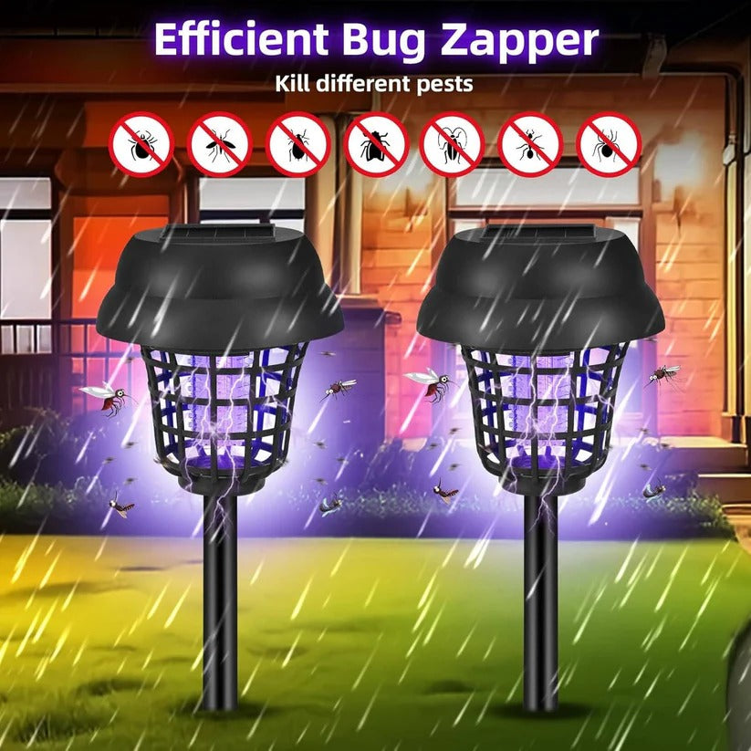 Solar Bug Zapper with UV Light and Automatic Dusk Sensor, 4 Pack for 6000 sq ft