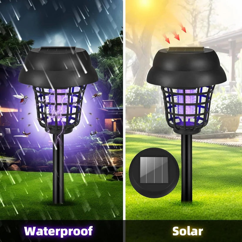 Solar Bug Zapper with UV Light and Automatic Dusk Sensor, 4 Pack for 6000 sq ft