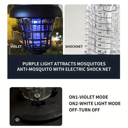 Solar Bug Zapper with UV Light and Automatic Dusk Sensor, 4 Pack for 6000 sq ft