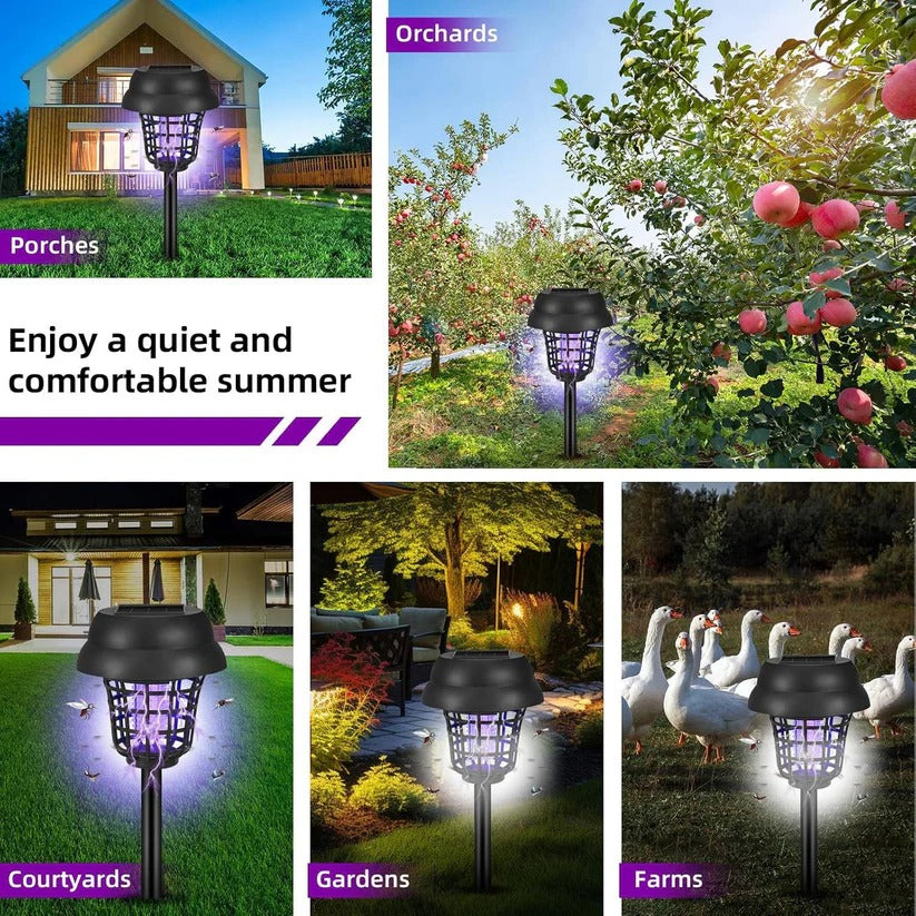Solar Bug Zapper with UV Light and Automatic Dusk Sensor, 4 Pack for 6000 sq ft