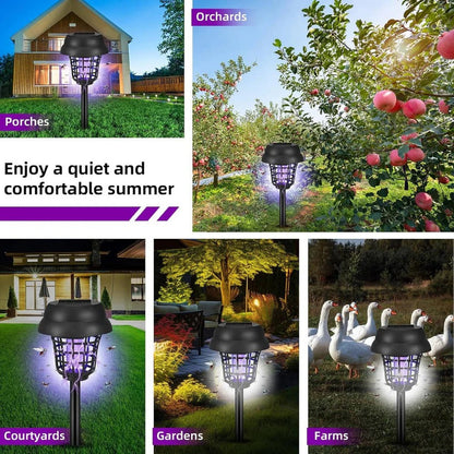 Solar Bug Zapper with UV Light and Automatic Dusk Sensor, 4 Pack for 6000 sq ft
