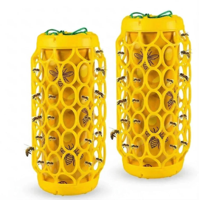 Hanging Wasp Trap with Replaceable Sticky Boards and Bird Guards, Set of 2