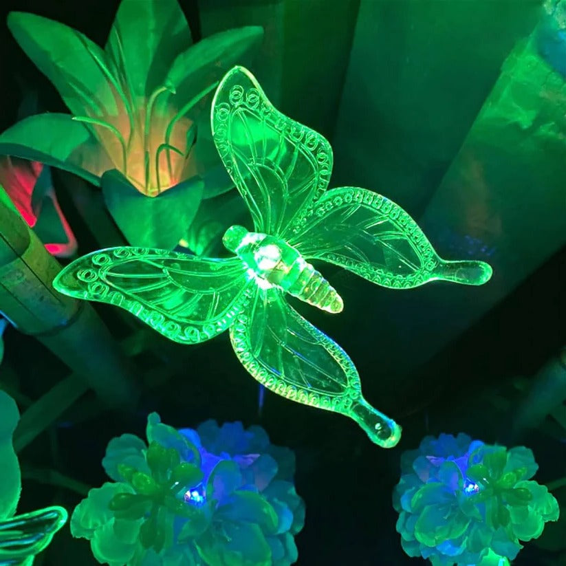 Solar Crystal Garden Stake Lights with Color Changing LED and Automatic Dusk Sensor, 6 Piece Set
